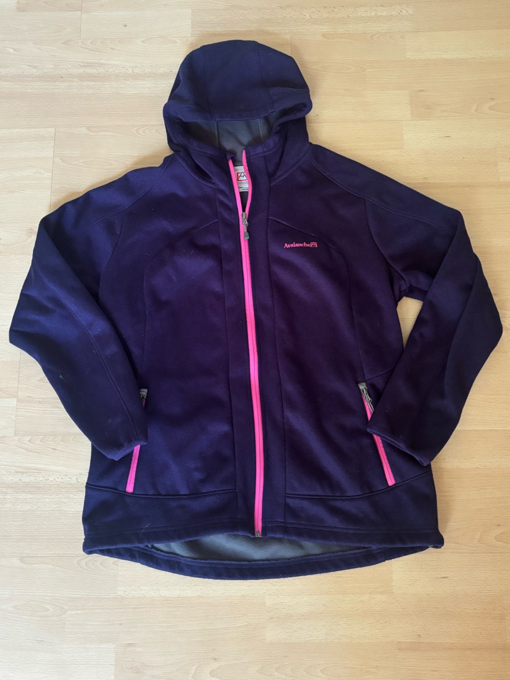 Women’s Hooded Fleece Jacket - Purple with Pink Trim